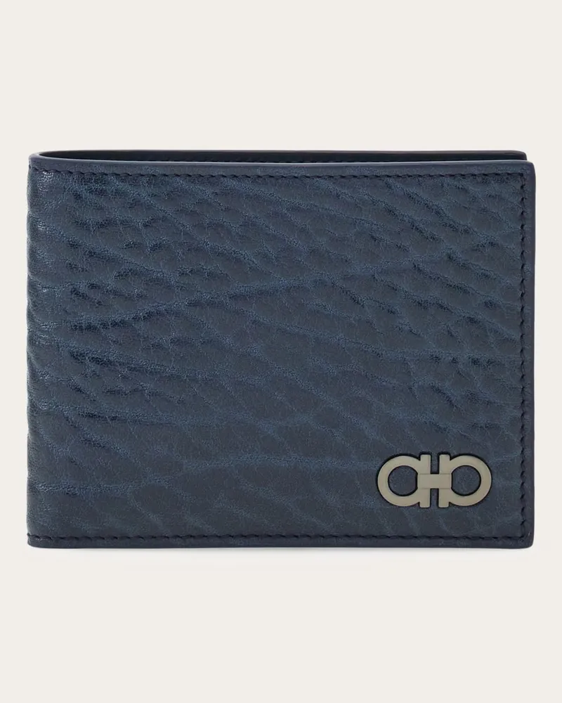 Ferragamo Uomo Portafoglio Gancini Blu Blu