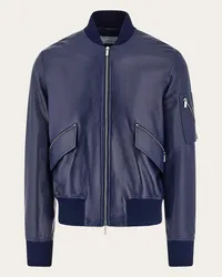 Ferragamo Uomo Bomber in nappa Blu Blu