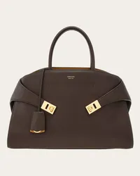 Ferragamo Donna Borsa a mano Hug bicolor (M) Marrone Marrone