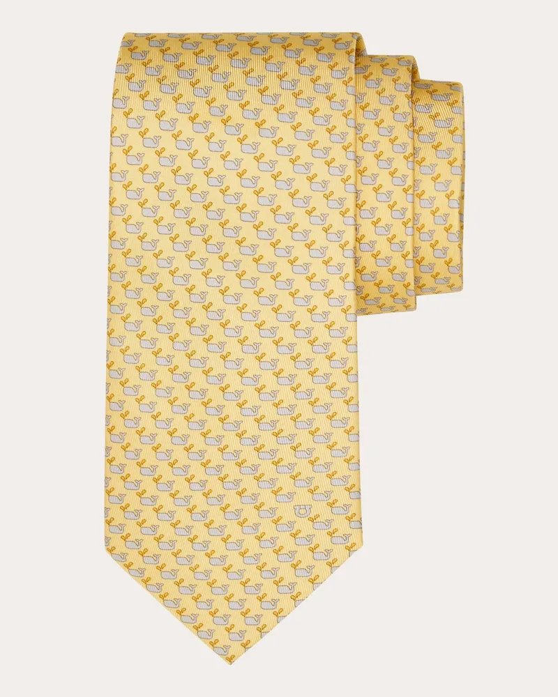 Ferragamo Uomo Cravatta in seta stampa Balena Giallo Giallo