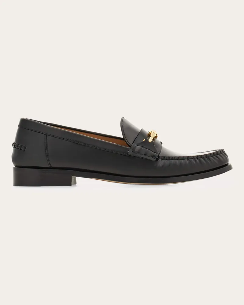 Ferragamo Donna Mocassino fibbia F Nero Nero