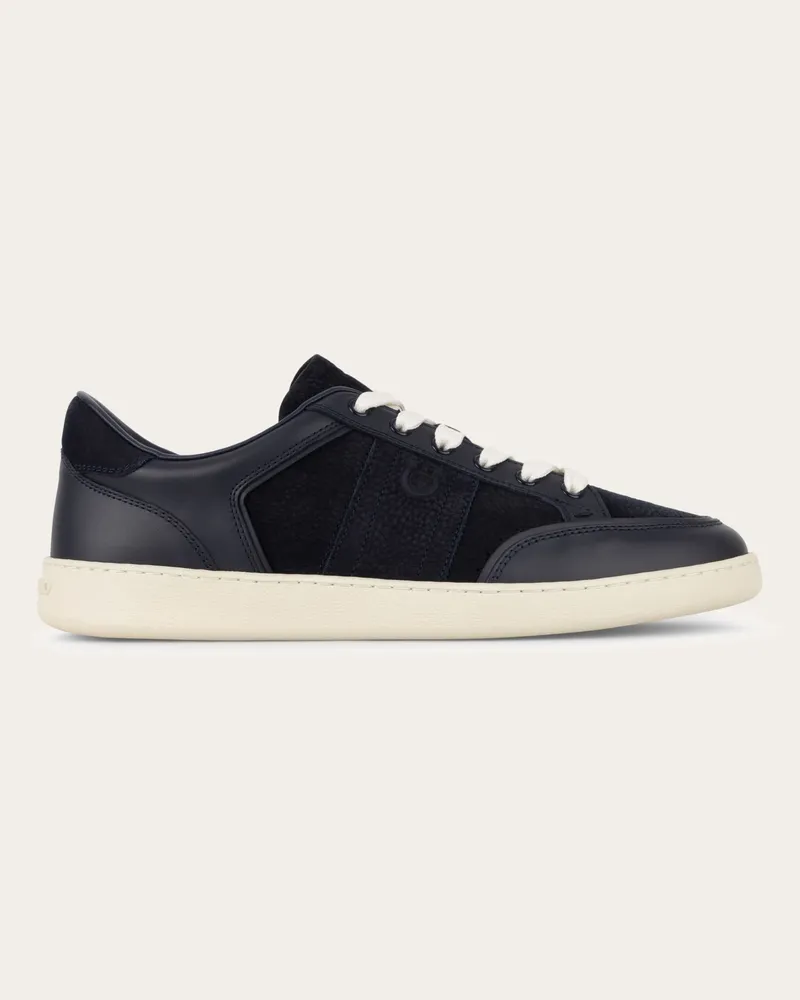 Ferragamo Uomo Sneaker bassa con firma Blu Blu