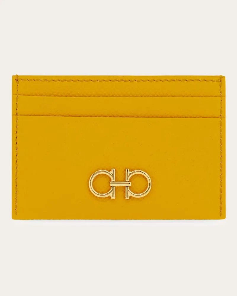 Ferragamo Donna Porta carte di credito Gancini Giallo Giallo