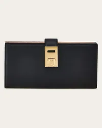 Ferragamo Donna Portafoglio continental Hug bicolore Nero Nero