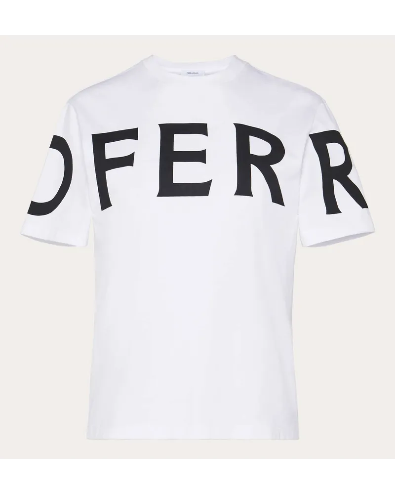 Ferragamo Donna T-shirt con logo grafico Bianco Bianco