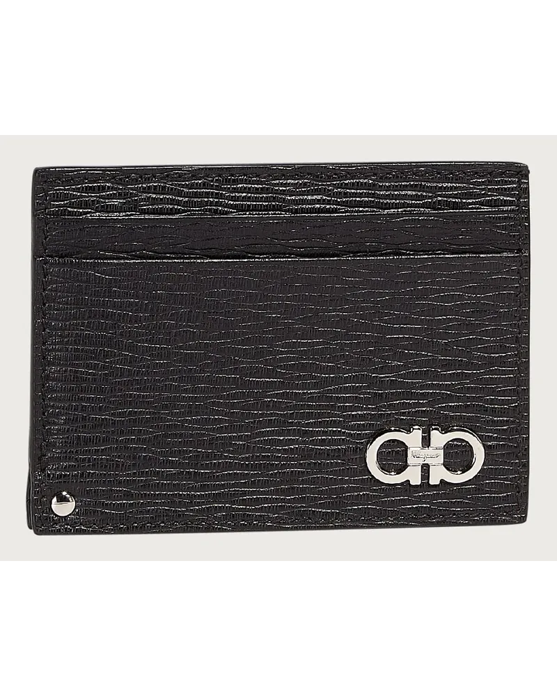 Ferragamo Uomo Porta carte di credito Gancini Nero Nero