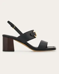 Ferragamo Donna Sandalo ornamento Gancini Nero Nero