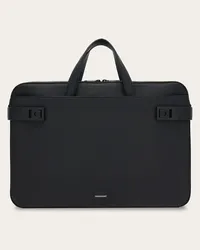 Ferragamo Uomo Borsa business con fibbie Gancini Nero Nero