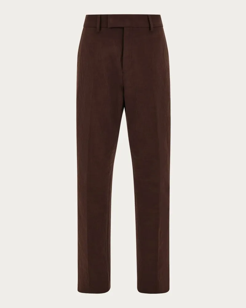 Ferragamo Uomo Chino in cotone e cashmere Marrone Marrone