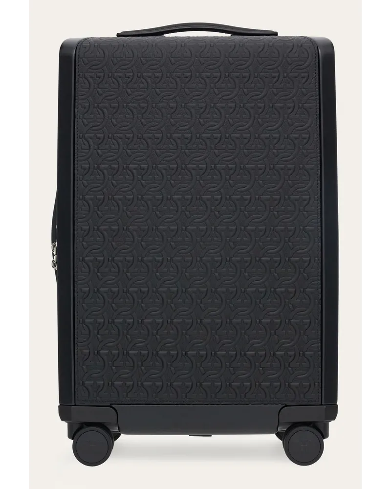 Ferragamo Uomo Trolley con goffratura Gancini Nero Nero