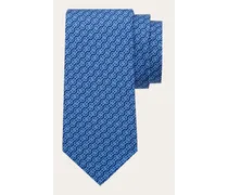 Uomo Cravatta in seta stampa Intreccio Blu