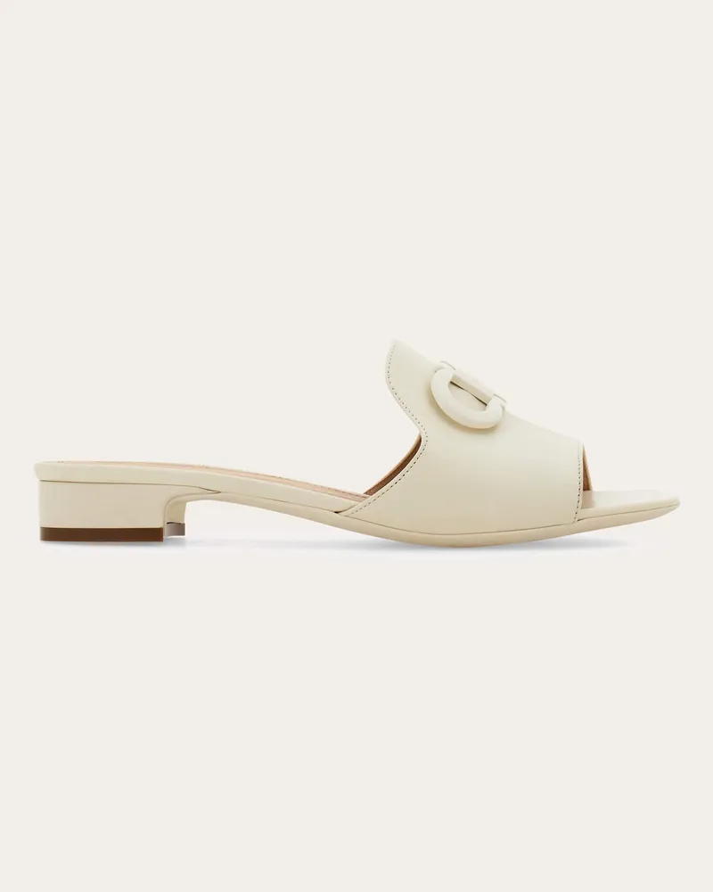 Ferragamo Donna Slide Gancini Bianco Bianco