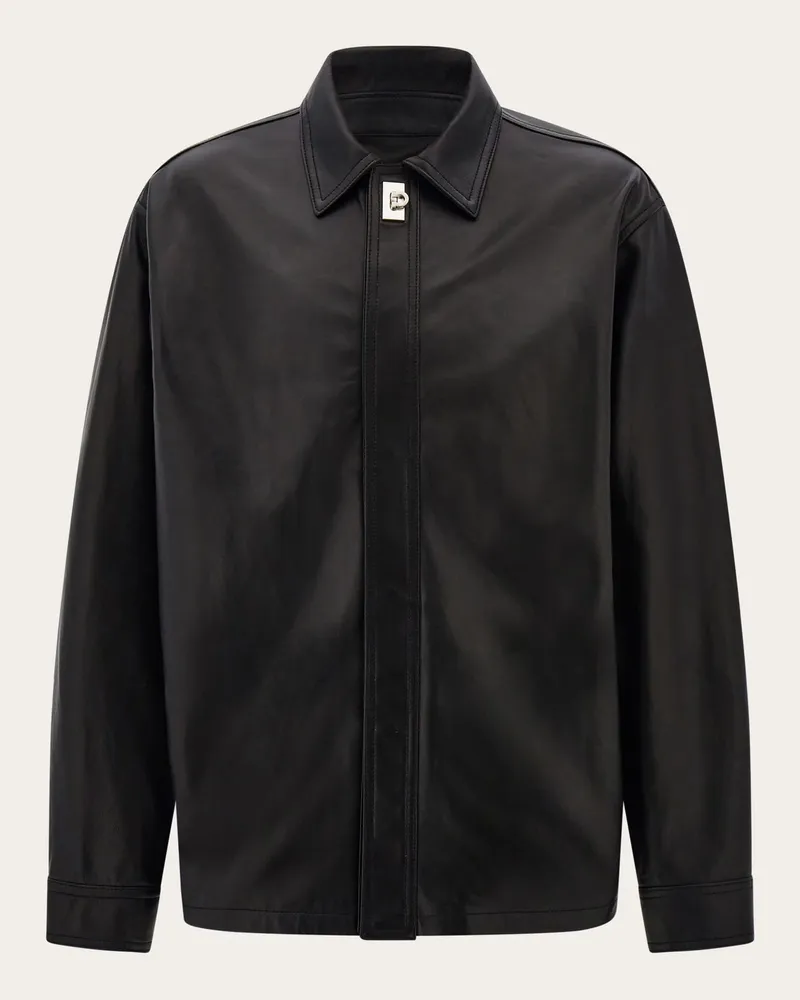 Ferragamo Uomo Over shirt in nappa Nero Nero