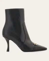 Ferragamo Donna Stivaletto ornamento Gancini Nero Nero