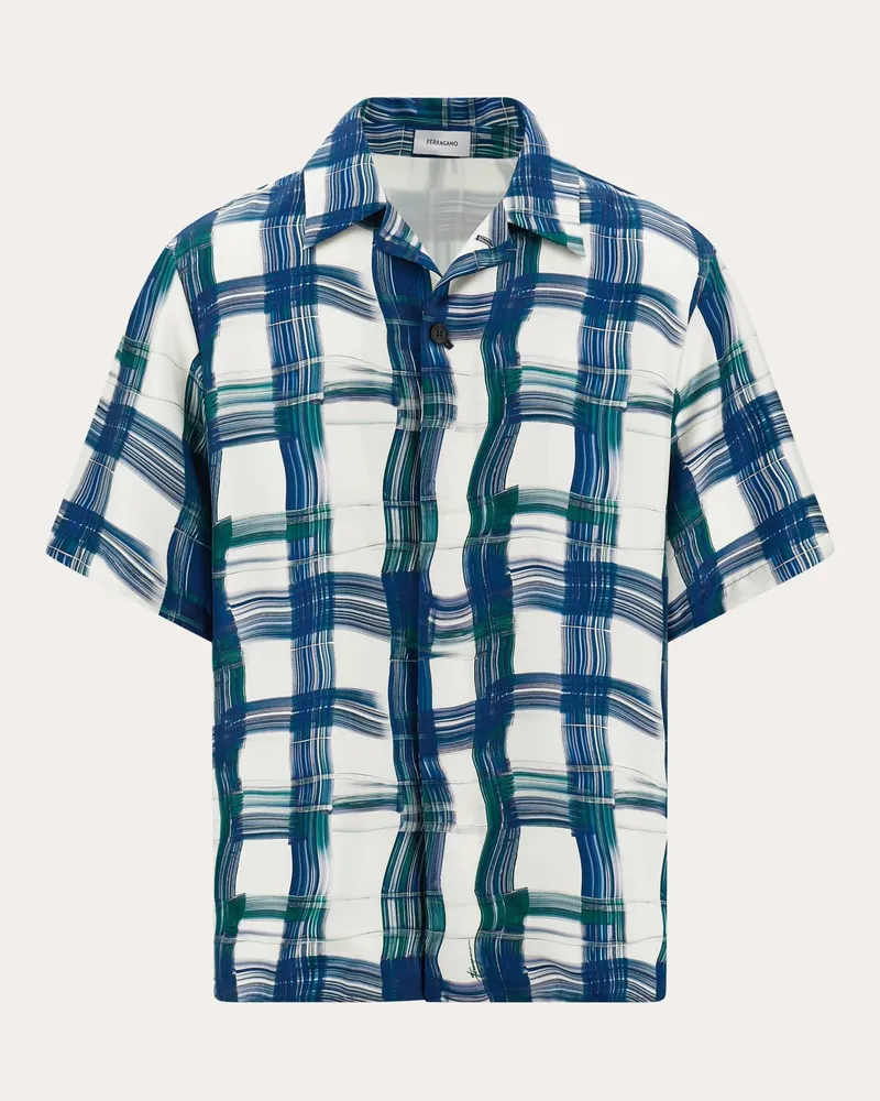 Ferragamo Uomo Camicia sportiva Blu Blu