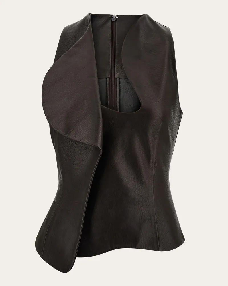 Ferragamo Donna Gilet in pelle Marrone Marrone