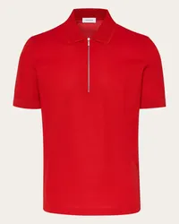 Ferragamo Uomo Polo con zip Rosso Rosso