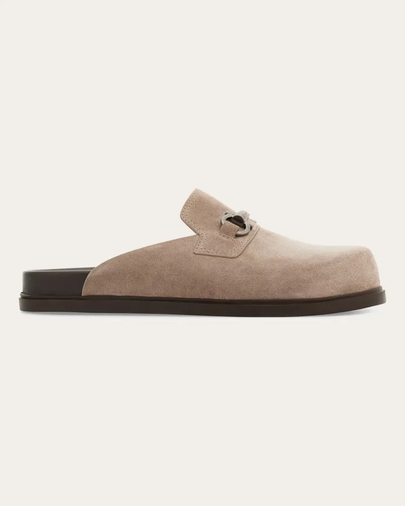 Ferragamo Uomo Mule ornamento Gancini Grigio Grigio