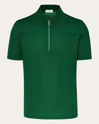 Ferragamo Uomo Polo con zip Verde Verde