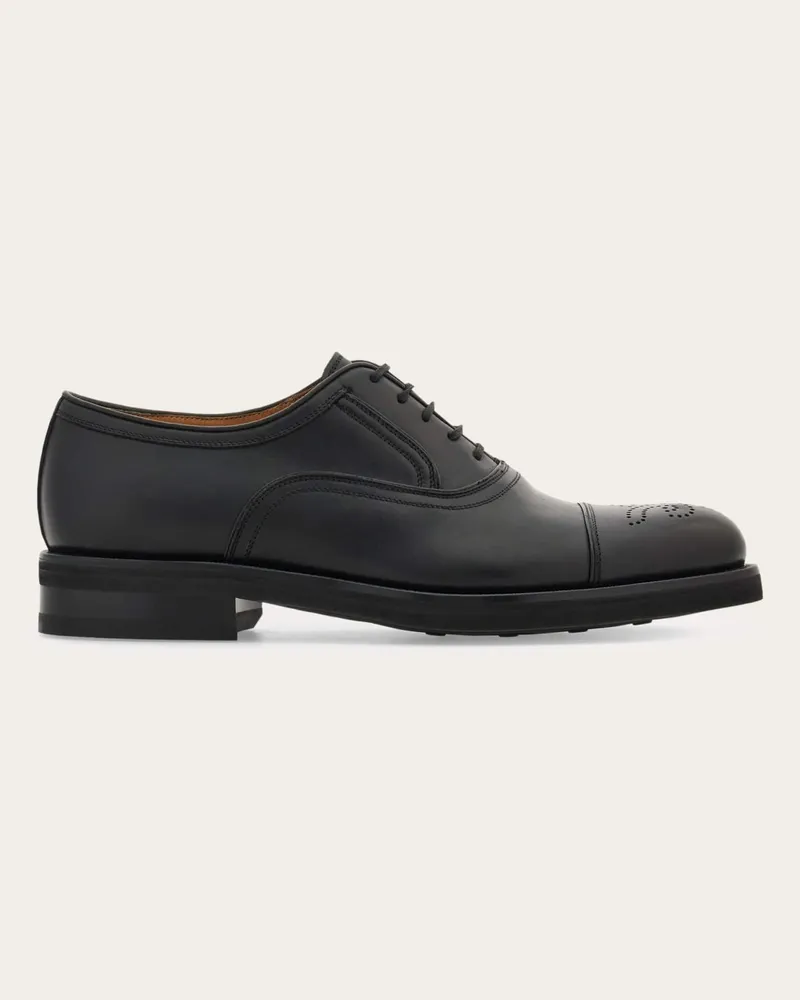 Ferragamo Uomo Oxford con broguing Nero Nero