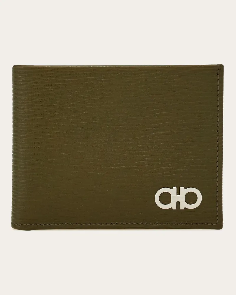 Ferragamo Uomo Portafoglio Gancini Verde Verde