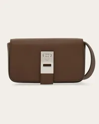 Ferragamo Uomo Borsa a tracolla con fibbia Gancini Beige Beige