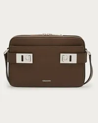 Ferragamo Uomo Borsa a spalla con fibbie Gancini Beige Beige