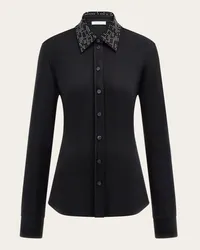 Ferragamo Donna Camicia in jersey con studs Nero Nero