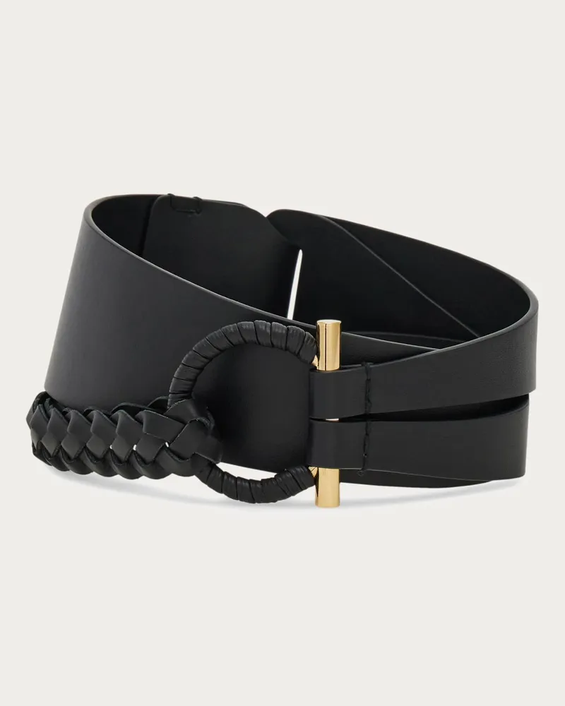 Ferragamo Donna Cintura fissa Gancini ricoperto Nero Nero