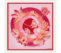 Donna Foulard in seta stampa Tulipani Rosa/Rosso