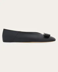 Ferragamo Donna Ballerina fiocco Vara Nero Nero