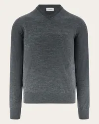 Ferragamo Uomo Maglia scollo a V Grigio Grigio