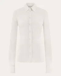 Ferragamo Donna Camicia in jersey stretch Bianco Bianco