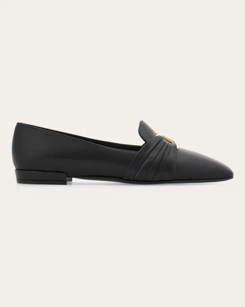 Ferragamo Donna Mocassino ornamento Gancini Nero Nero