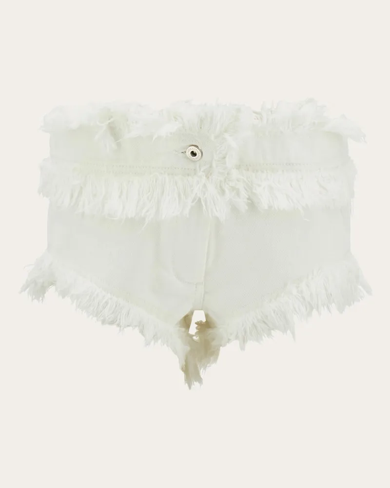 Ferragamo Donna Shorts in denim sfrangiato Bianco Bianco