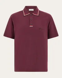 Ferragamo Uomo Polo con firma Rosso Rosso