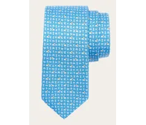 Uomo Cravatta in seta stampa Puzzle Blu