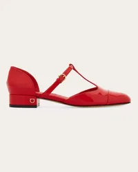 Ferragamo Donna Ballerina con T-strap Rosso Rosso