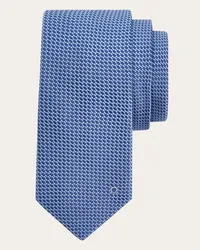 Ferragamo Uomo Cravatta jacquard Gancini Blu Blu