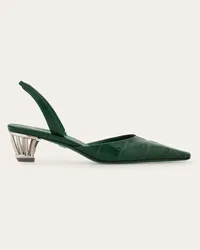 Ferragamo Donna Slingback tacco gabbia Verde Verde