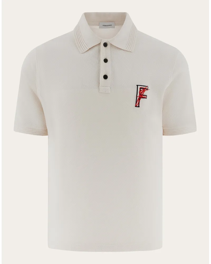 Ferragamo Uomo Polo in cotone biologico Bianco Bianco