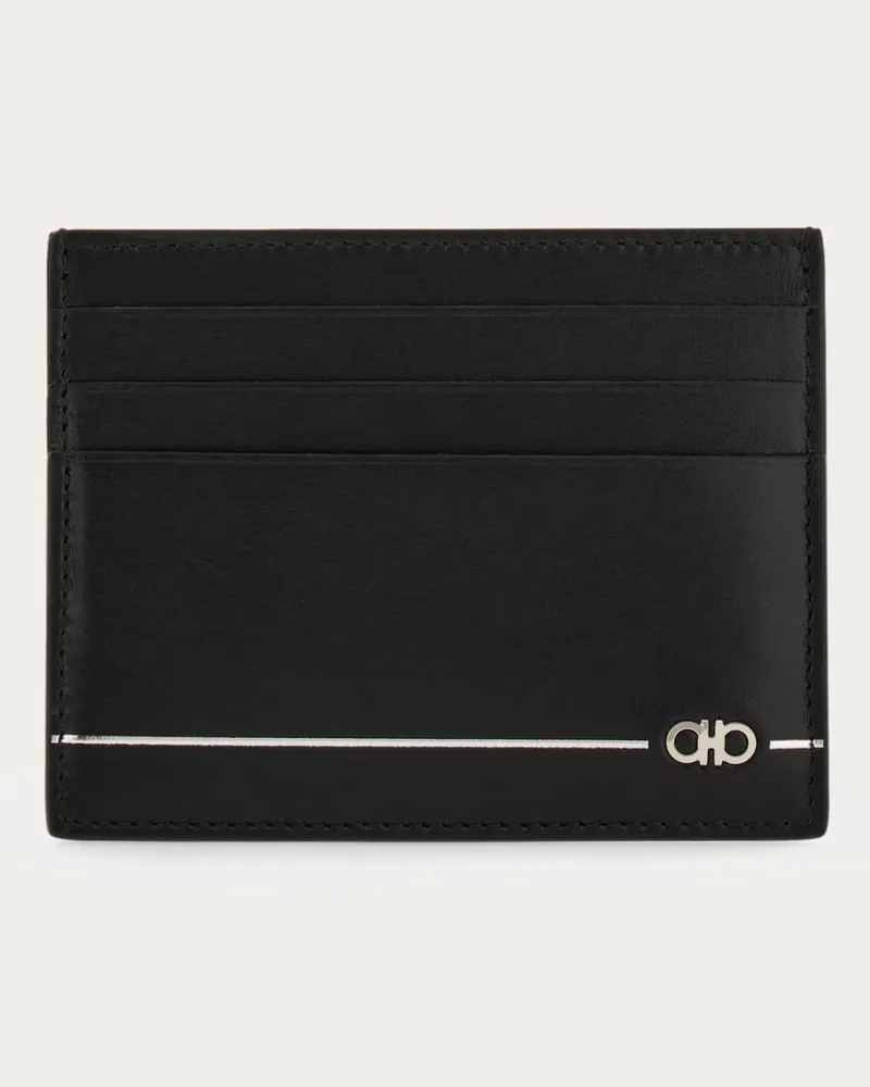 Ferragamo Uomo Porta carte di credito Gancini Nero Nero