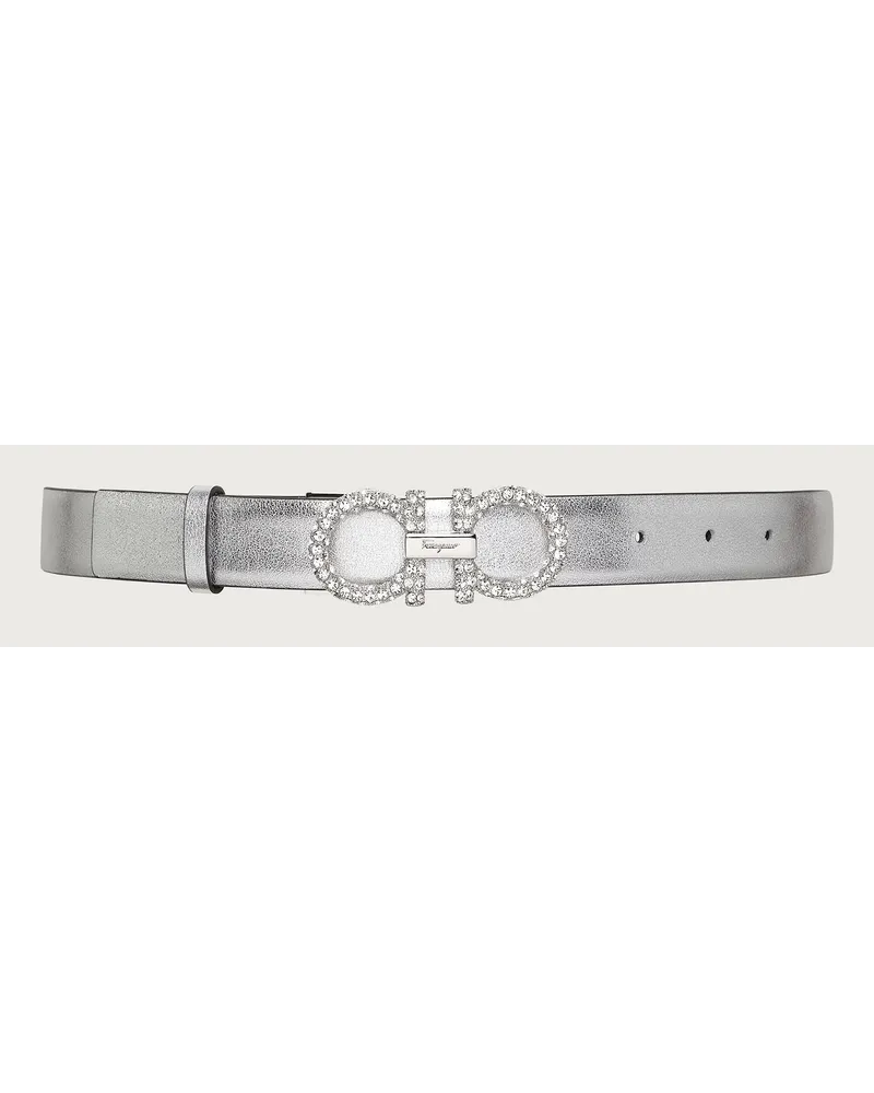 Ferragamo Donna Cintura regolabile Gancini Argento Argento