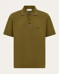 Ferragamo Uomo Polo con firma Verde Verde