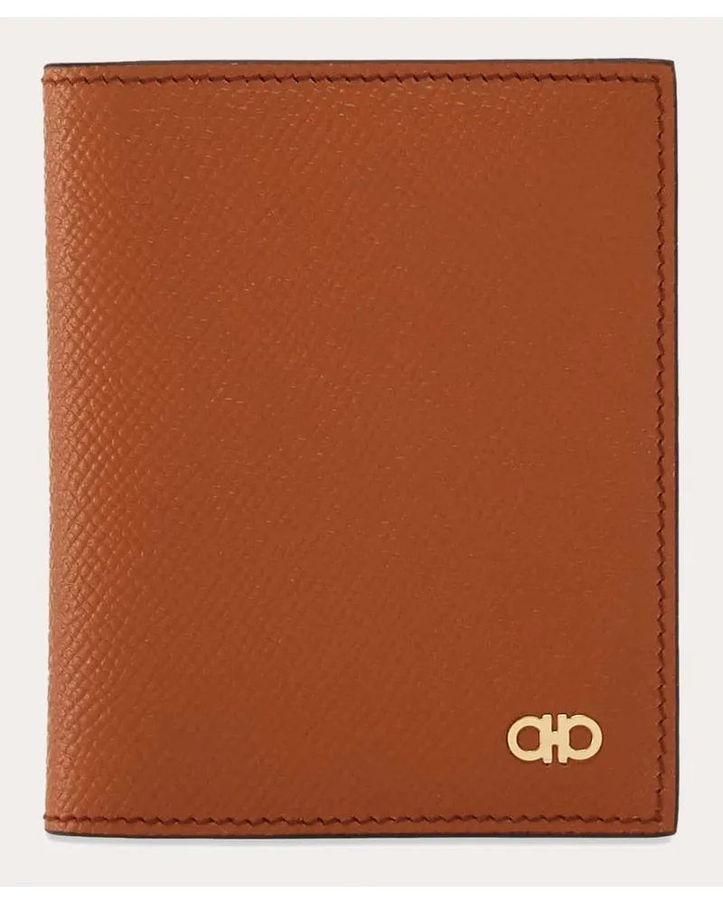 Ferragamo Uomo Porta carte di credito Gancini Marrone Marrone