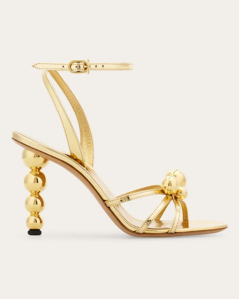 Ferragamo Donna Sandalo tacco sfera Oro Oro