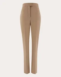 Ferragamo Donna Pantalone a vita alta Beige Beige