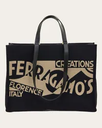 Ferragamo Donna Tote bag con logo (L) Nero Nero