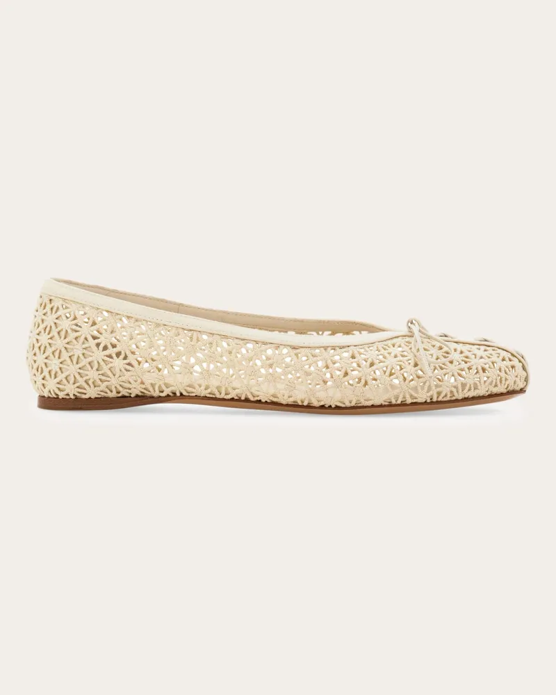 Ferragamo Donna Ballerina in macramè Bianco Bianco