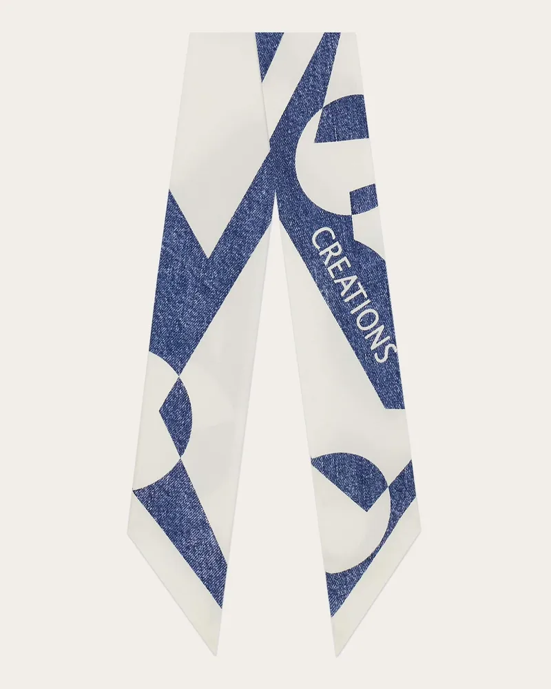 Ferragamo Donna Mini bandeau stampa Venna Blu Blu